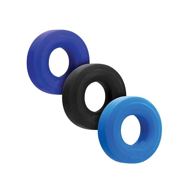 HUNKYJUNK HUJ C-RING 3PK BLUE/ MULTI (NET)  - Image 1
