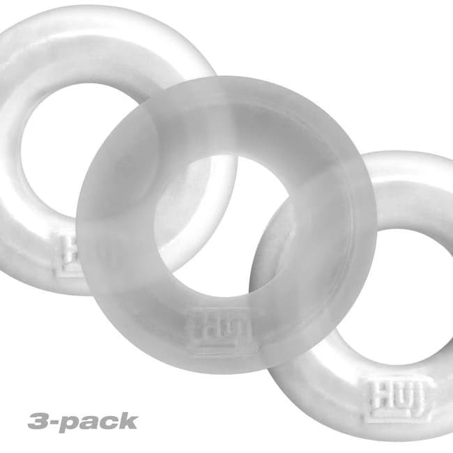 Hunkyjunk Huj C-ring 3pk White Ice & Clear (net) - Image 1