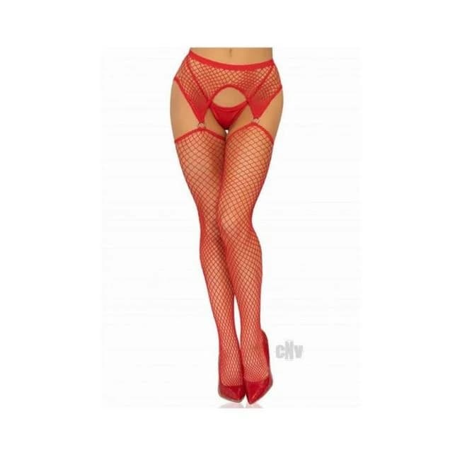 Indust Stocking Oring Garter Belt Os Red - Image 1