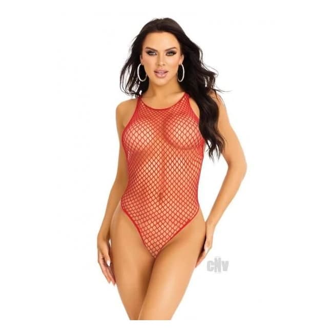 Industrial Net Snap Tank Bodysuit Os Red - Image 1