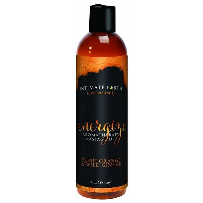 INTIMATE EARTH ENERGIZE MASSAGE OIL 4OZ  - Image 1