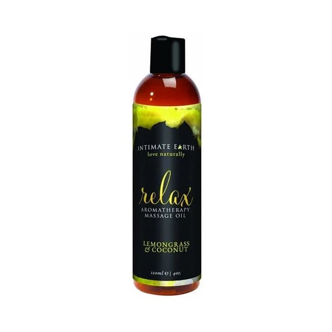 Intimate Earth Relax Massage Oil 4oz - Image 1