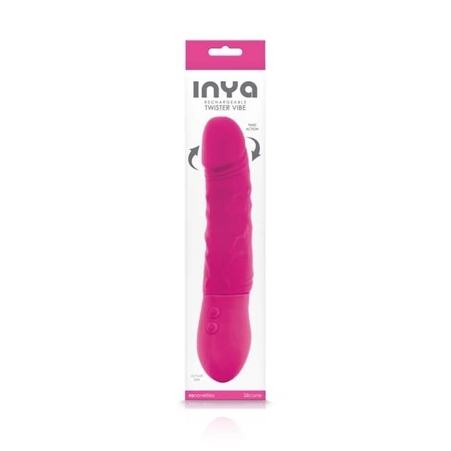 INYA TWISTER PINK VIBRATING DILDO  - Image 1