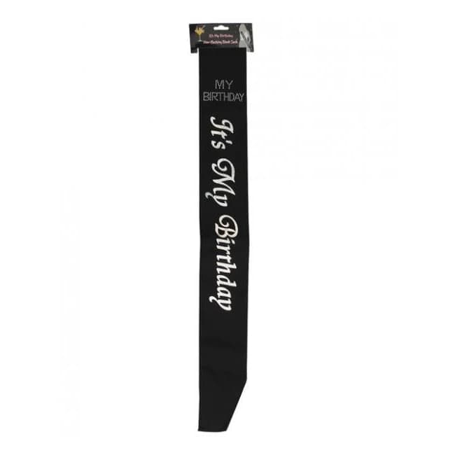 It's My Birthday Sash Black - Image 1