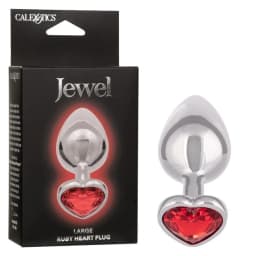 JEWEL LARGE RUBY HEART PLUG  - Image 1