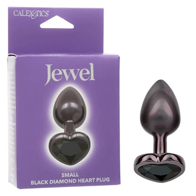 JEWEL SMALL BLACK DIAMOND HEART PLUG  - Image 1