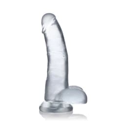 Jock C-Thru 8in Clear Dildo W/ Balls Tpe, image 1