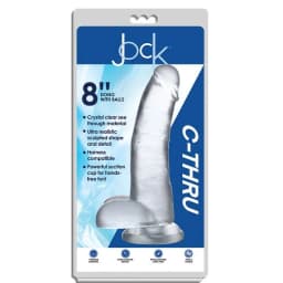 Jock C-Thru 8in Clear Dildo W/ Balls Tpe, image 2
