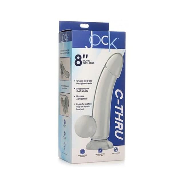 Jock C Thru Dildo W/balls 8 Clear - Image 1