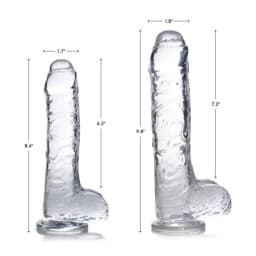 Jock C-Thru Dildo with Balls - 8 Inch, image 2