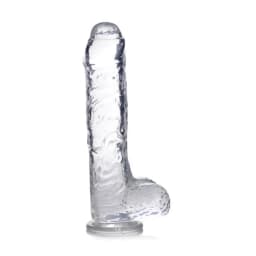 Jock C-Thru Dildo with Balls - 9 Inch, image 1
