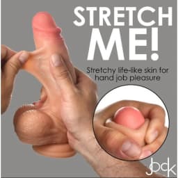 Jock Real Skin 8 Silicone Dildo w/ Balls Light ", image 6