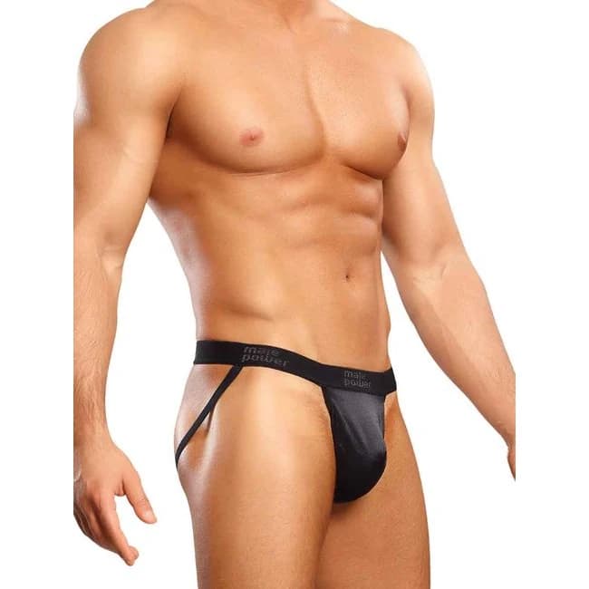 JOCK SATIN LYCRA BLACK SMALL/ MEDIUM  - Image 1