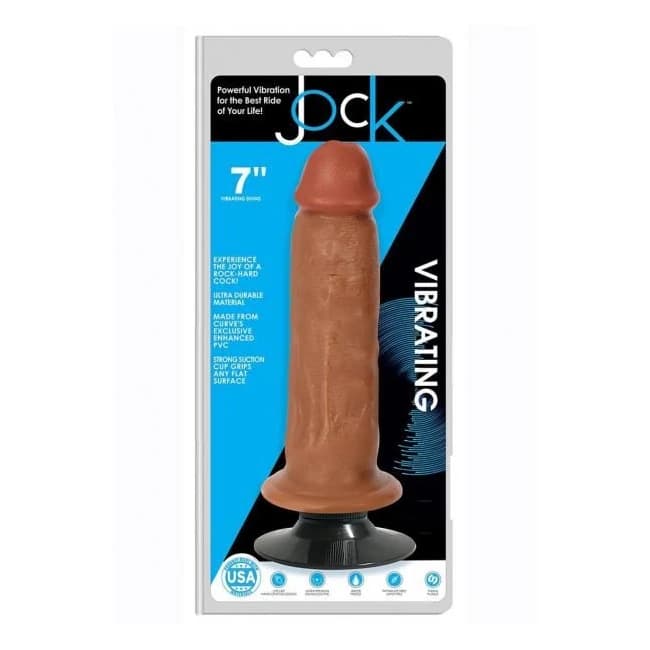Jock Vibrating Dong No Balls 7 Caramel - Image 1