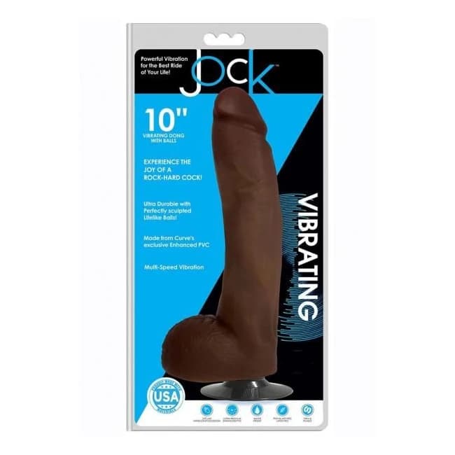 Jock Vibrating Dong W/balls 10 Chocolat - Image 1