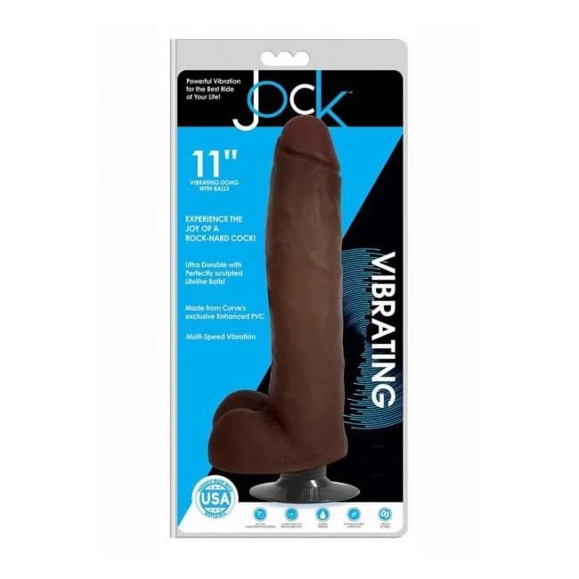 Jock Vibrating Dong W/balls 11 Chocolat - Image 1