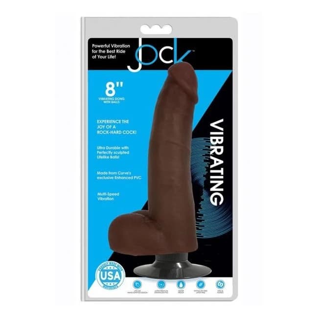Jock Vibrating Dong W/balls 8 Chocolat - Image 1