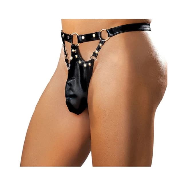 Jouster Thong Black Fetish Wear L/xl - Image 1
