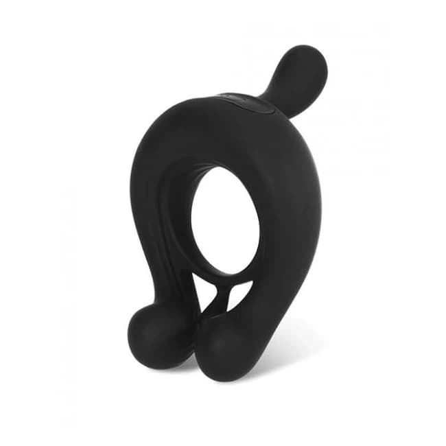 =kairos Vibrating Cock Ring W/ 3 Bullets - Black - Image 1