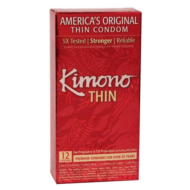 Kimono Lubricated Condom 12 Pk - Image 1