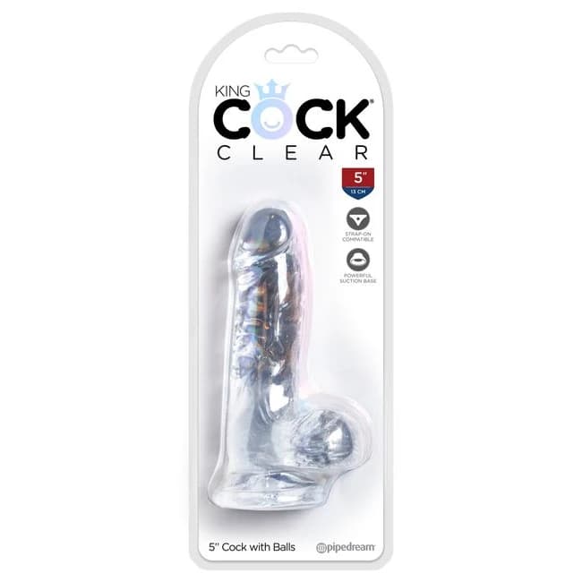 KING COCK CLEAR 5 IN COCK W/ BALLS  - Image 1