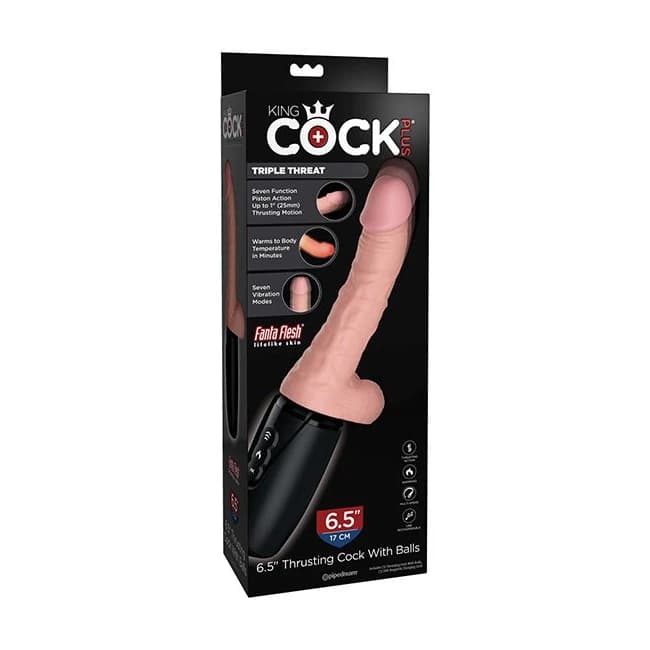 King Cock Plus 6.5 in Thrusting Cock W/ Balls - Image 1