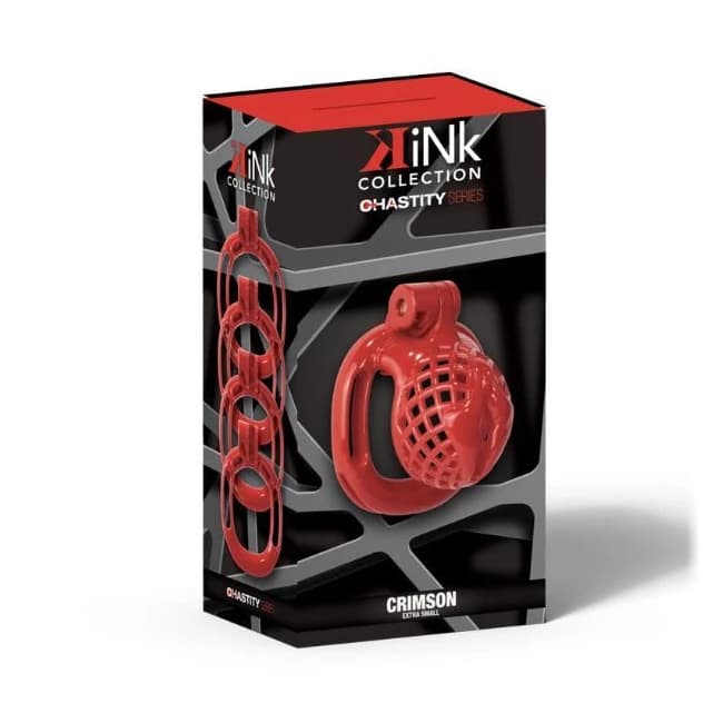 KINK CHASTITY CRIMSON COCK CAGE XS RED  - Image 1