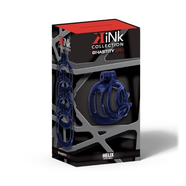 KINK CHASTITY HELIX COCK CAGE XS DARK BLUE  - Image 1