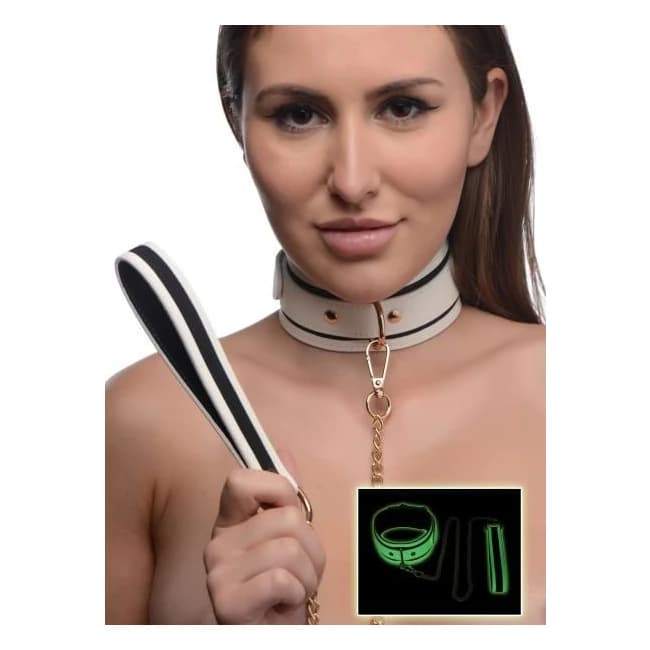 Kink in the Dark Glowing Collar with Leash - Image 1