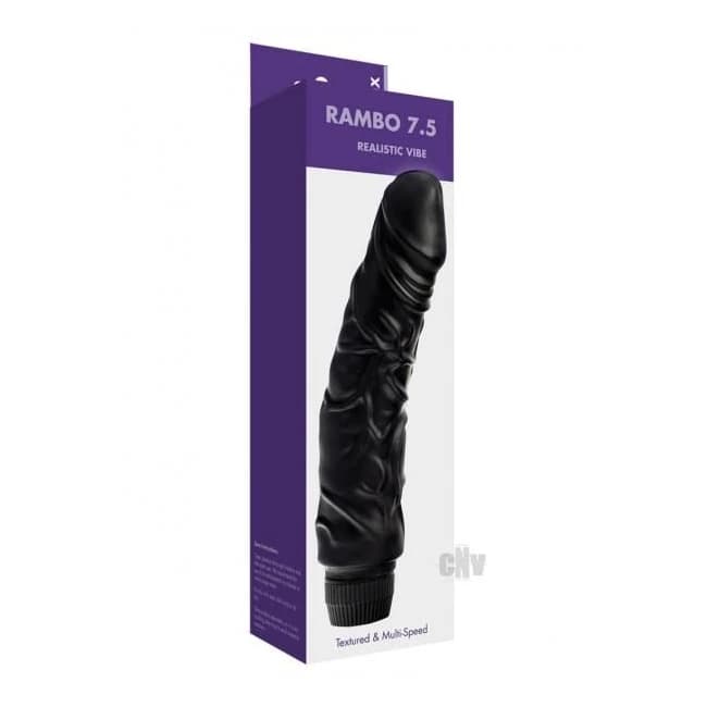 Kinx Rambo 7 Realistic Vibrator Black Os - Image 1