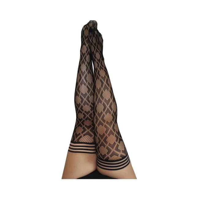 Kixies Elle Black Fishnet Diamond Size D - Image 1