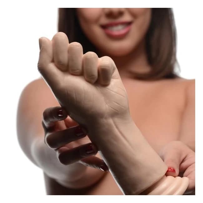 Knuckles Small Clenched Fist Dildo Beige - Image 1