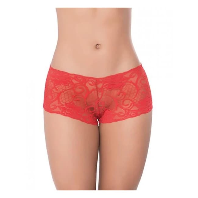 Lace Boyshort Red Md - Image 1