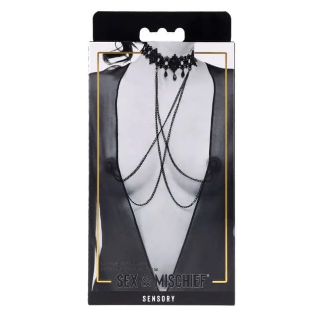 Lace Collar W/ Nipple Ties - Image 1