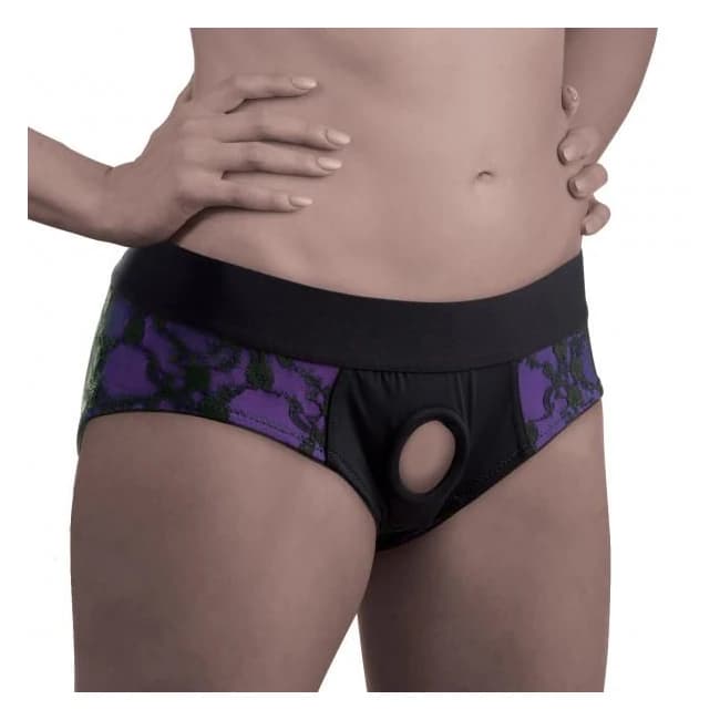Lace Envy Crotchless Panty Harness - Sm - Image 1
