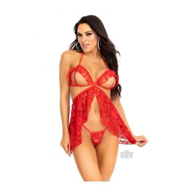Lace Flyaway Babydoll Gstring 2pc - Image 1