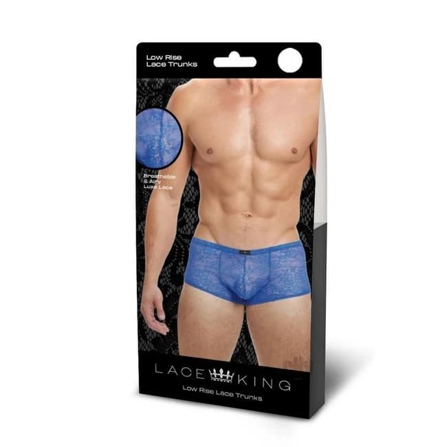 Lace King Lace Boxers S//m Blu - Image 1