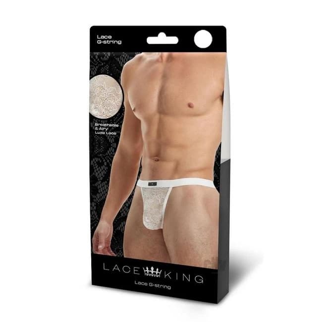 Lace King Lace Gstring M/l Wht - Image 1