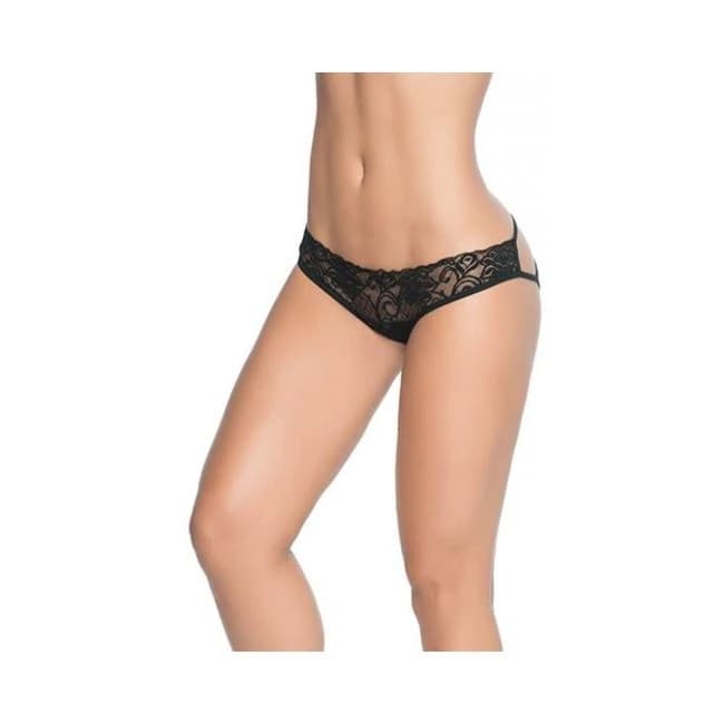 Lace Panty W/back Cage Black Md - Image 1