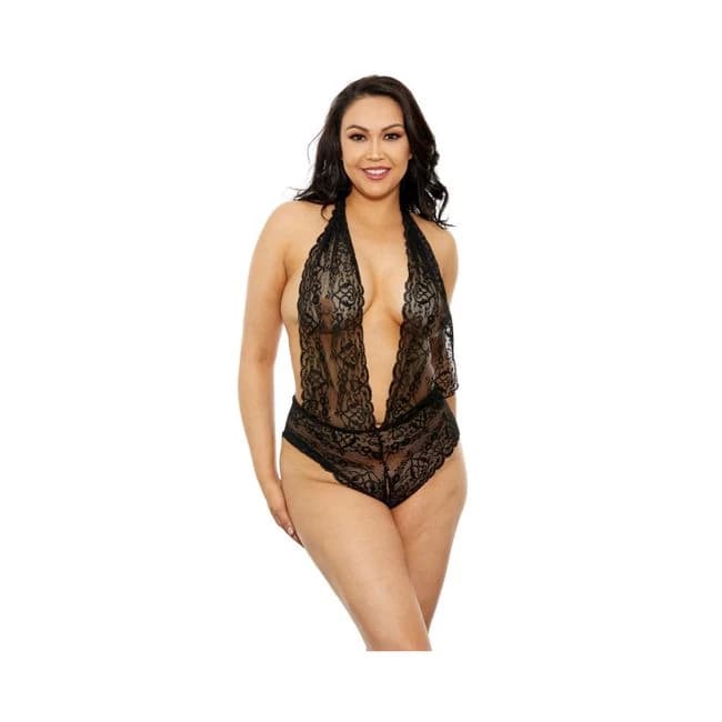 Lace Teddy Plus Size Black - Image 1