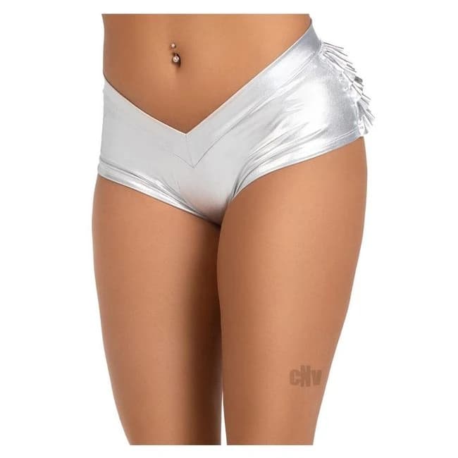 Lame Ruffle Back Shorts Sm Slv - Image 1