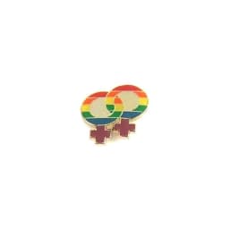Lapel Pin Rainbow Double Female, image 1