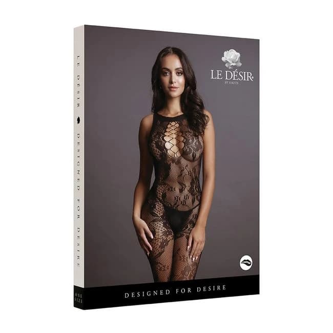 Le Desir Criss Cross Neck Bodystocking - Image 1
