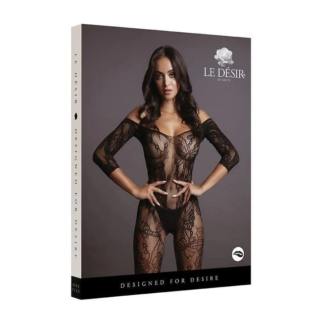 Le Desir Lace Sleeved Bodystocking - Image 1
