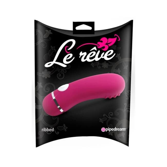 Le Reve Ribbed Dark Pink 3 Speed Massager - Image 1