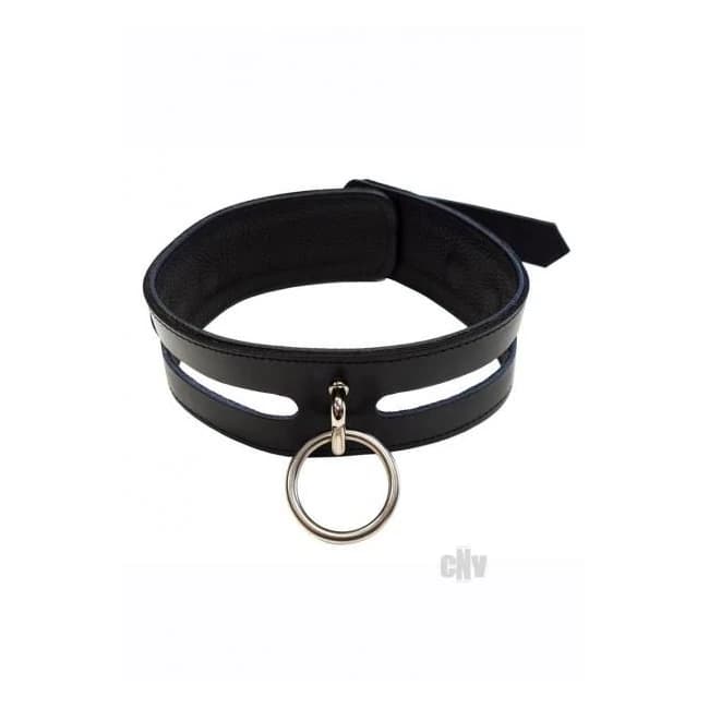 Leather Oring Collar Black - Image 1