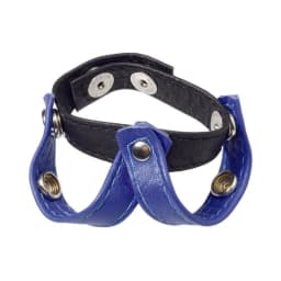 Leather V- Style Divider (Black/blue), image 1