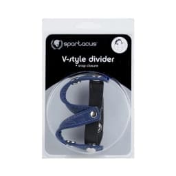 Leather V- Style Divider (Black/blue), image 2