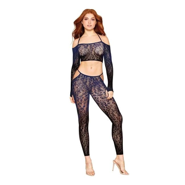 Leopard Print Braletter & Pantyhose Set O/s - Image 1