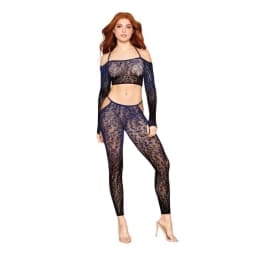 Leopard Print Braletter & Pantyhose Set O/S, image 1